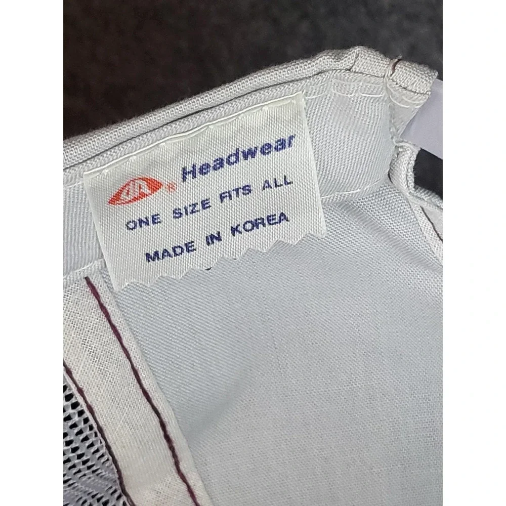 Vintage Headwear Trucker Hat Tardee Impressive White Burgundy Snapback 80s Retro
